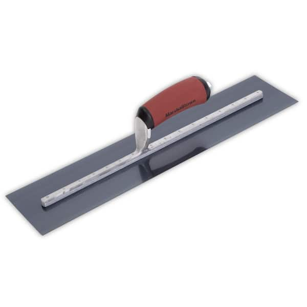 MARSHALLTOWN 18 in. x 4 in. Blue Steel Finishing Curved Durasoft Handle Trowel