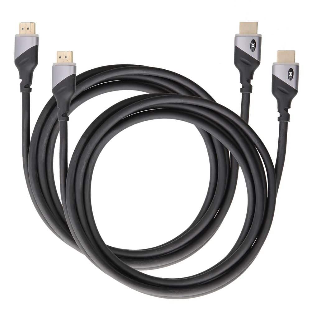 2 Pack HDMI Cables with LED Lights, 9' Foot HDMI Cables with Red and Blue LED Lights, Gold Plated Connectors, 18Gbps