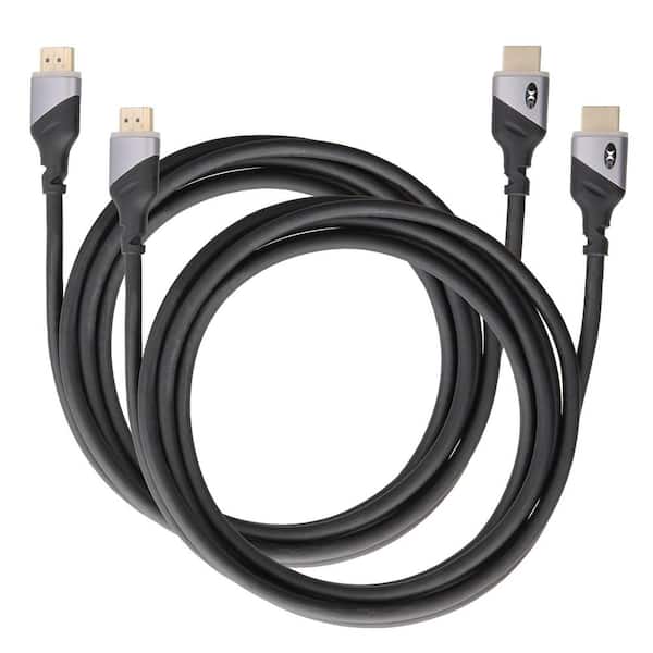 2 Pack HDMI Cables with LED Lights, 9' Foot HDMI Cables with Red and Blue LED Lights, Gold Plated Connectors, 18Gbps