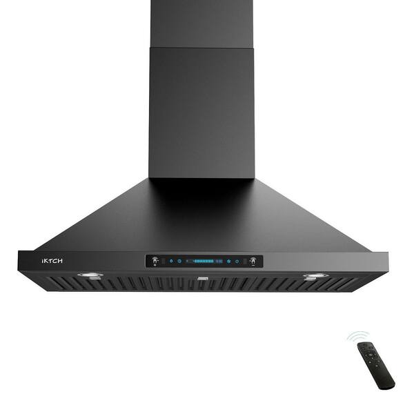 iKTCH 36 in. 900 CFM Ducted Wall Mount Range Hood in Stainless Steel