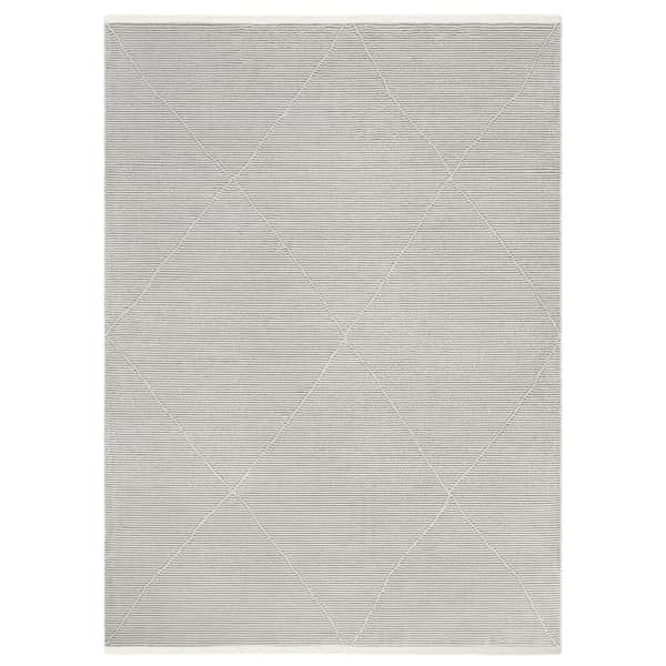 TOWN & COUNTRY LIVING Luxe Tretta Contemporary Diamonds Grey 6 ft. x 9 ft. Area Rug