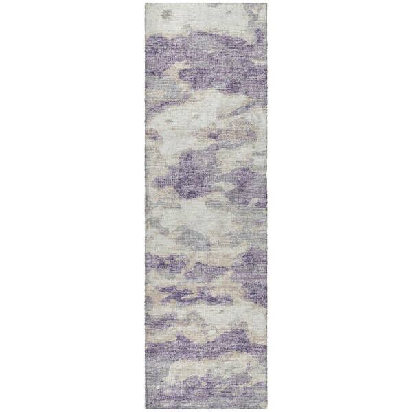 Dream Shag Premium Machine Washable Abstract ADS71 Purple 2 ft. x 7 ft. Runner Rug