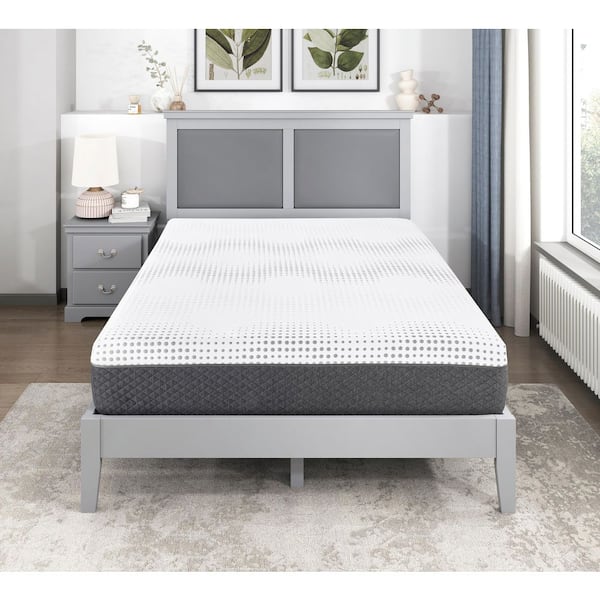 Full Firm 12" Queen Green Tea Gel-Infused Memory Foam Hybrid Mattress, Plush Pocket Coils, Mattress in a Box