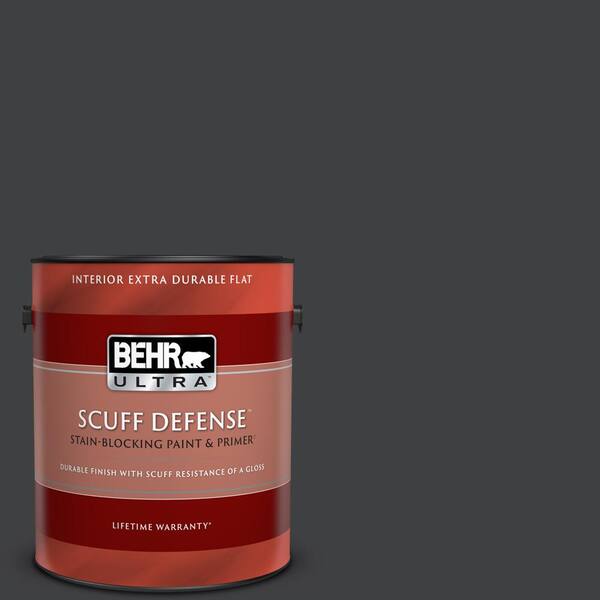 BEHR ULTRA 1 gal. Home Decorators Collection #HDC-MD-04 Totally Black Extra Durable Flat Interior Paint & Primer