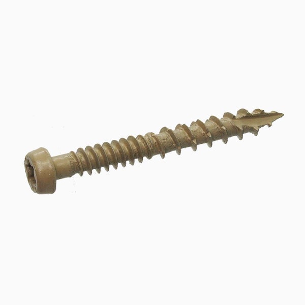DECKMATE #8 x 1-5/8 in. Tan Coarse Polymer-Plated Steel Torx Bugle