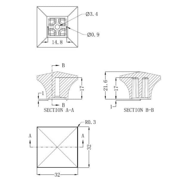 Brushed Nickel Modern Square Cabinet Knob with Mounting Hardware