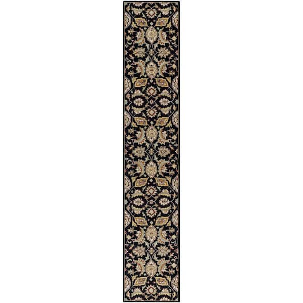 Middleton 2 ft. W x 8 ft. L Indoor Runner Handmade Rug Black