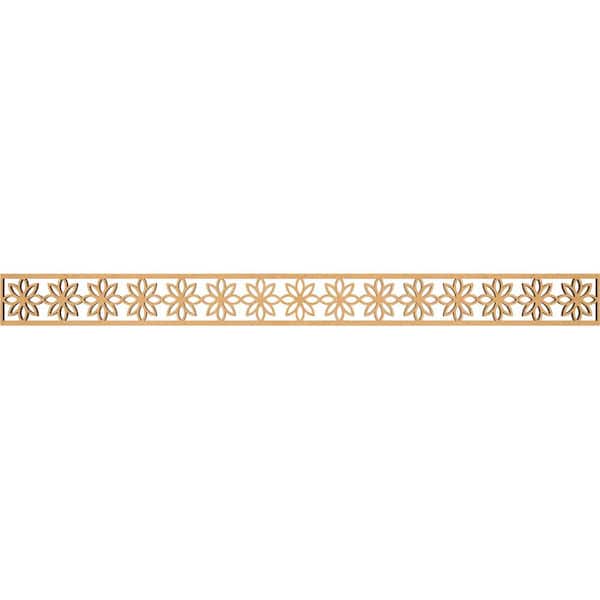 Ekena Millwork Daisy Fretwork 0.375 in. D x 46.375 in. W x 4 in. L MDF Wood Panel Moulding