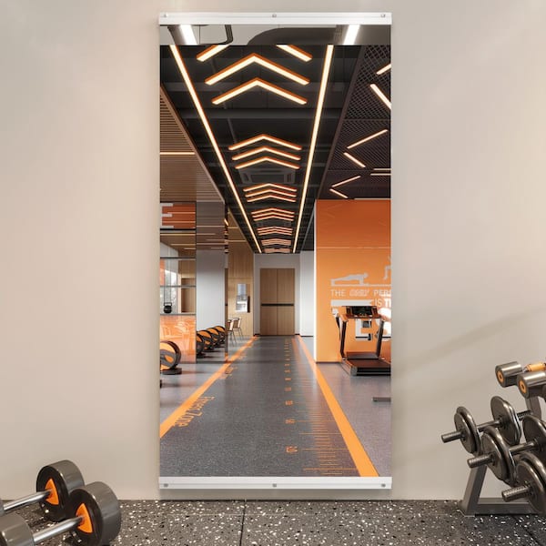 26 in. W x 60 in. H Modern Rectangle Frameless Wall-Mounted Gym Mirror Dance Mirror