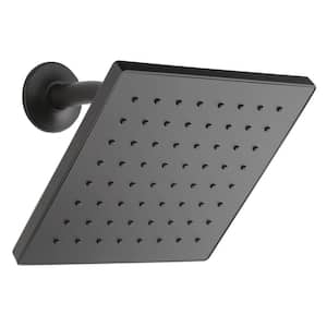 1-Spray Patterns 1.5 GPM 8 in. Wall Mount Fixed Shower Head in Matte Black