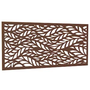 47 in. Stainless Steel Privacy Screen Decorative Garden Fence in Brown