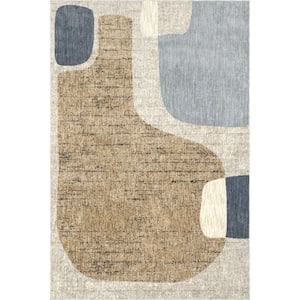 Ryanna Mid-Century Modern Abstract Multicolor 5 ft. x 8 ft. Contemporary Area Rug