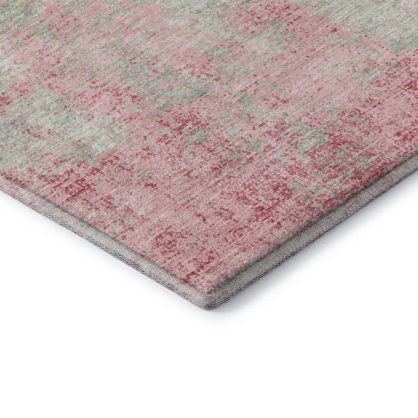 Mayfield Premium Machine Washable Abstract AMF940 Pink 8 ft. x 10 ft. Area Rug