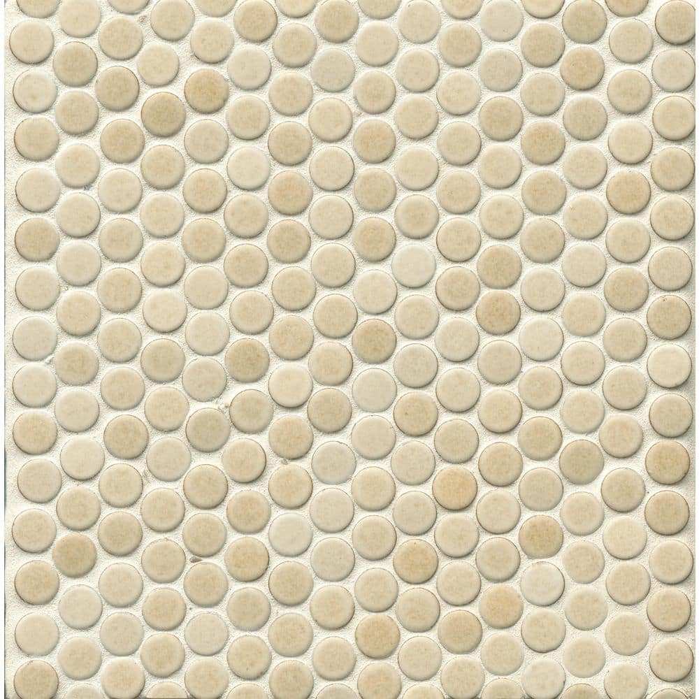 Tile Samples - 360 12 in. x 12 in. Penny Round Matte Beige Porcelain Mosaic Tile Sample (10 sq. ft. /Carton) price history on PriceWatchPro