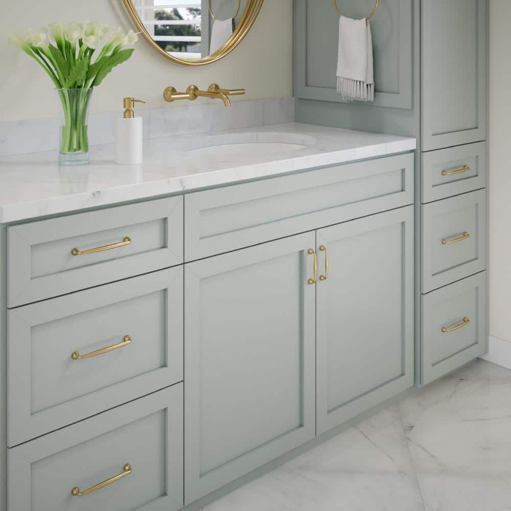 Mason Satin Brass 5" Bar Pull with Mounting Hardware