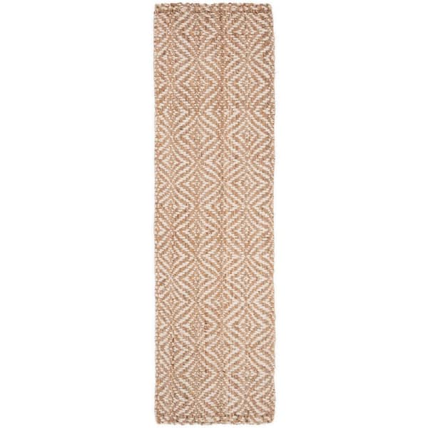 SAFAVIEH Natural Fiber Beige/Ivory 3 ft. x 10 ft. Geometric Runner Rug