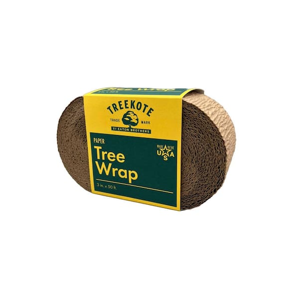 TREEKOTE Tree Wrap 3 in. x 50 ft. Coated Crepe Paper Weather Resistant Tree Protection from Sun Scald, Salt, Pests and More
