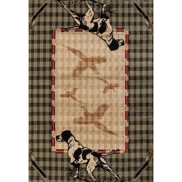 United Weavers Woodside Hunter's Lookout Green 2 ft. x 3 ft. Area Rug