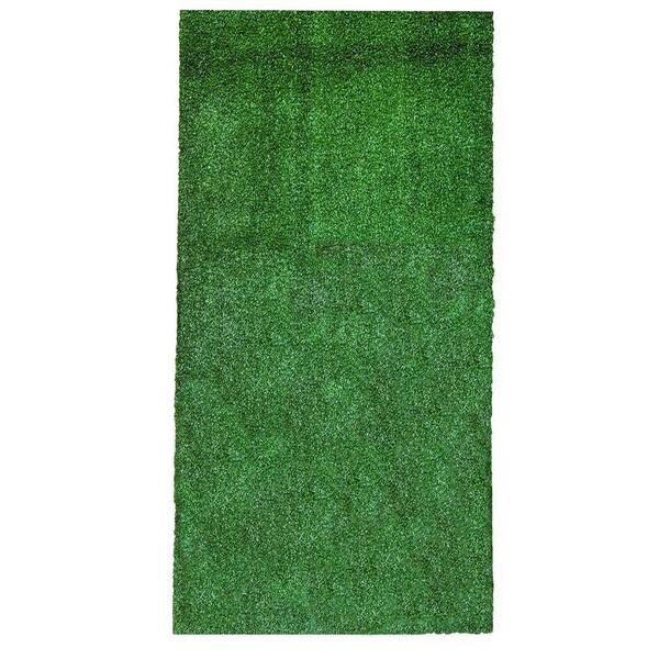 Ottomanson Evergreen Lite 8 ft. x 21 ft. Indoor/Outdoor Green