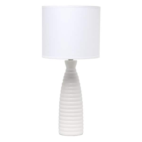 Simple Designs 20.25 in. Off White Alsace Bottle Table Lamp