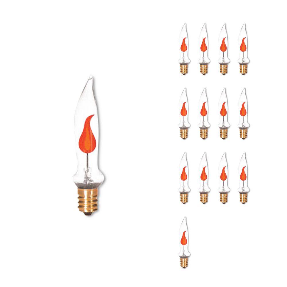 3-Watt Warm White Light CA5 (E12) Candelabra Screw Base, Clear Dimmable Inc