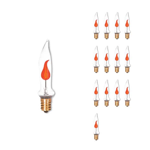 Bulbrite 3-Watt Warm White Light CA5 (E12) Candelabra Screw Base, Clear Dimmable Incandescent Light Bulb, 2700K (14-Pack)