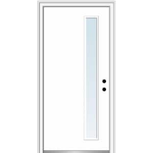 32 in. x 80 in. Viola Left-Hand Inswing 1-Lite Clear Low-E Modern Painted Steel Prehung Front Door on 4-9/16 in. Frame