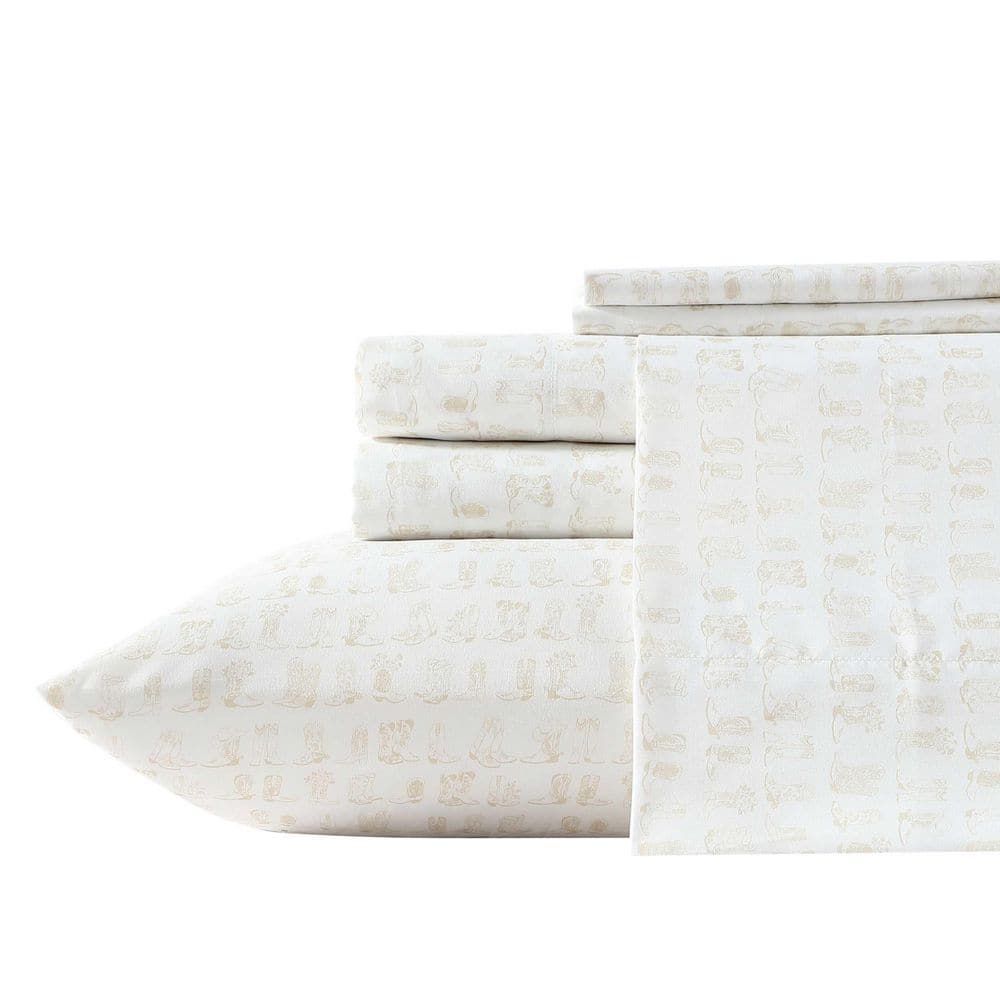 Line Dance 4-Piece Sand Beige Microfiber King Sheet Set price history on PriceWatchPro