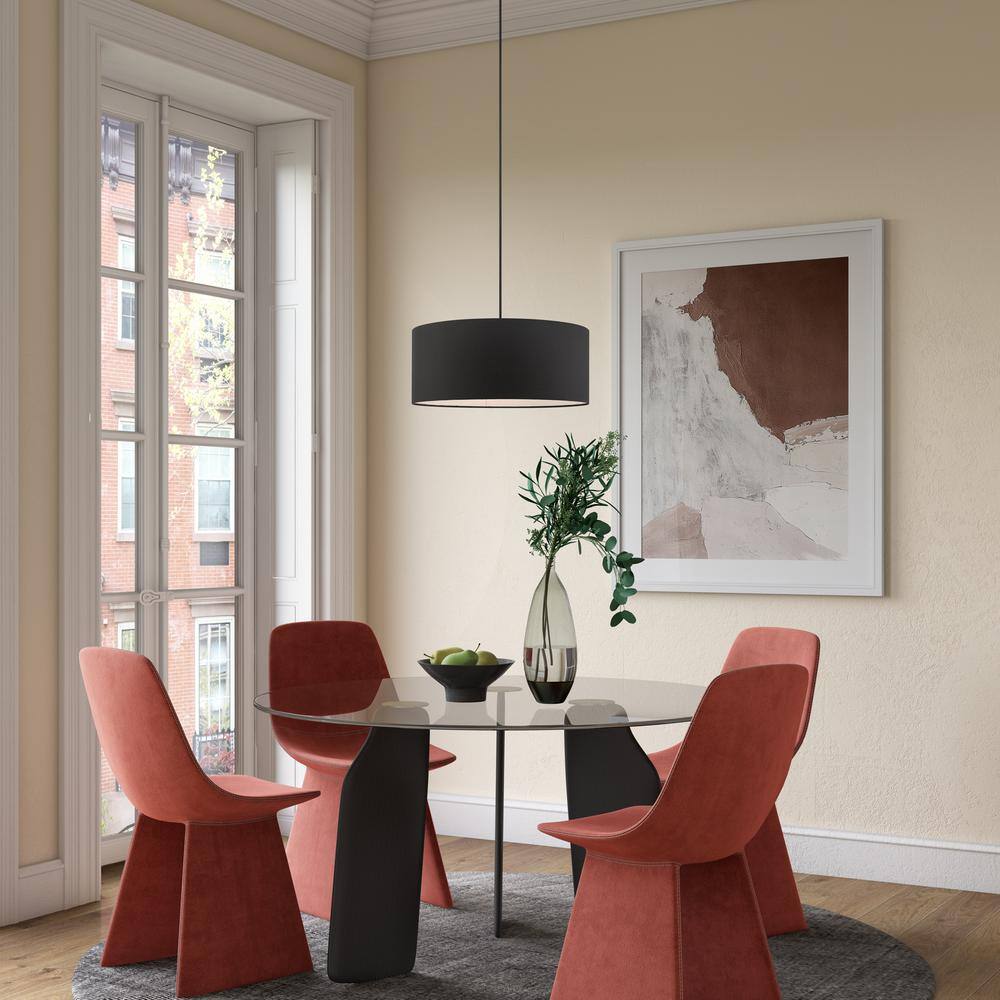 Bainbridge Matte Black Nickel 3-Light LED Drum Pendant
