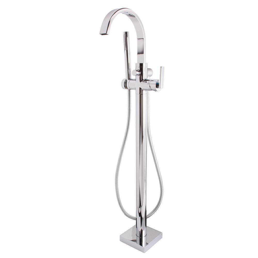 Speakman Lura Single-Handle Freestanding Tube Faucet with Hand Shower in Polished Chrome - 1