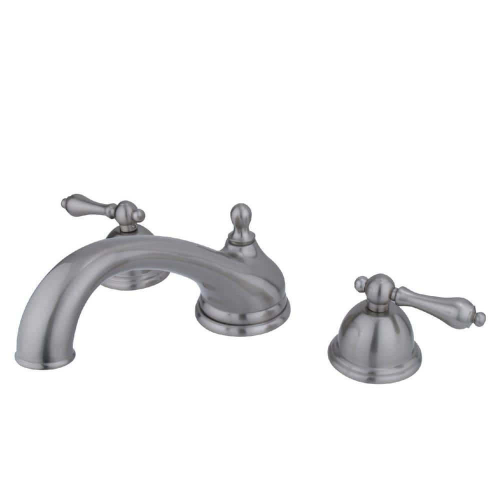 Kingston Brass Vintage 2Handle Deck Mount Roman Tub Faucet in Brushed