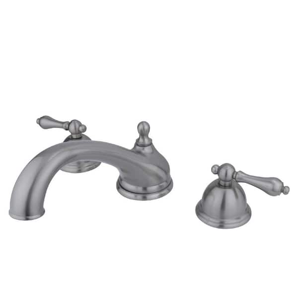 Kingston Brass Vintage 2-Handle Deck Mount Roman Tub Faucet in Brushed Nickel