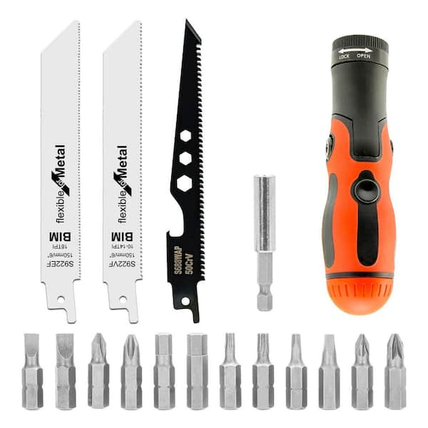 Unbranded 17 in. 1 Versatile Hand Saw Kit 6 in. Multi Blades Set with Screwdriver Bits for DIY Crafts Portable Case