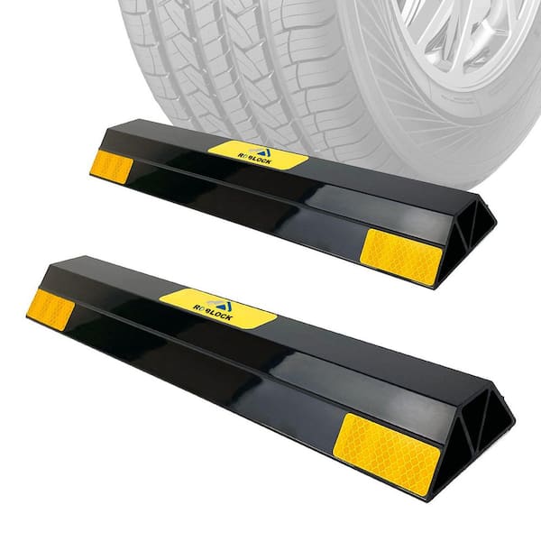 NVNOO 16 in. Heavy Duty Parking Aid with 1.8 in. Higher Design, Car Parking Stopper, Parking Gadgets Easy to Install (2-Pack)