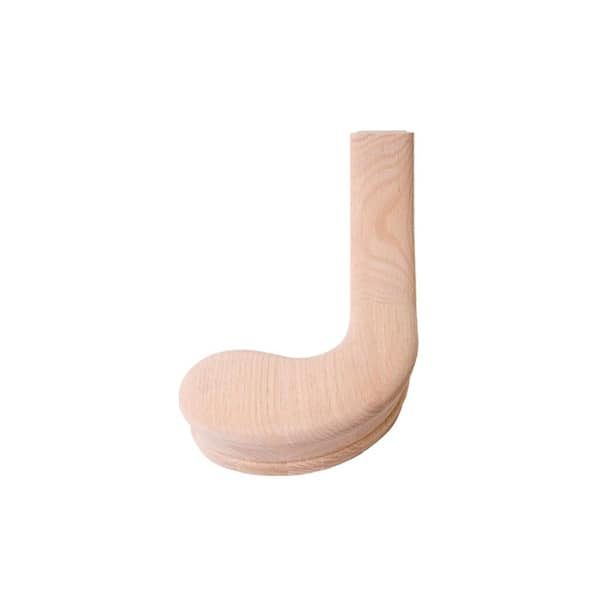 HOUSE OF FORGINGS 7240 Red Oak Left Hand Turnout - 6210 Wood Staircase Handrail Fitting for Stair Remodel