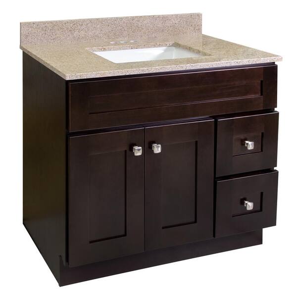 Design House Brookings RTA 36 in. x 21 in. 2Door 2Drawer Bathroom