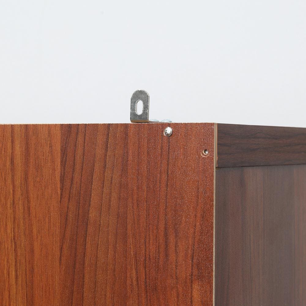 Brown Recessed Panel 63" Tall Kitchen Pantry Storage Cabinet