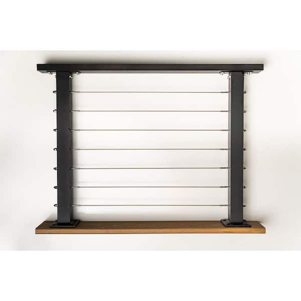 MR Series 4 ft. Black Powder Coated Aluminum Surface Mounted Premium Cable Railing Kit