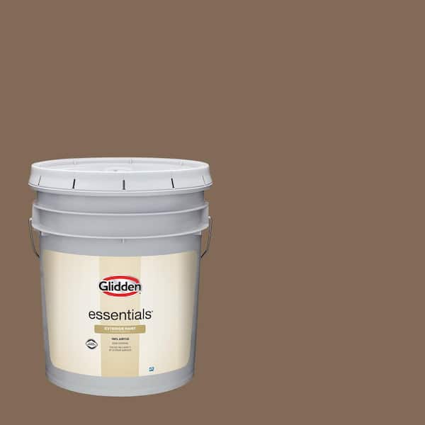 Glidden Essentials 5 gal. PPG1077-6 Salted Pretzel Satin Exterior Paint