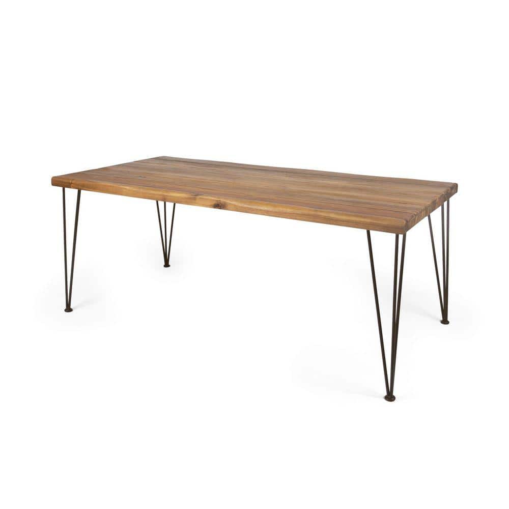 Tenleaf 72 in. W Brown Rectangular Wood Outdoor Dining Table FCBF15-674 ...