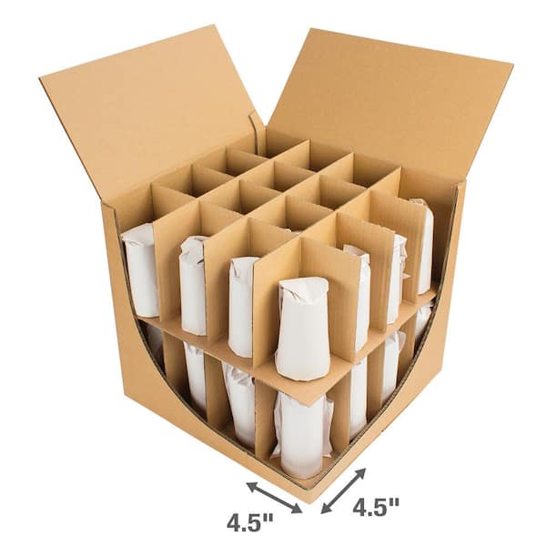 4 Packs Glass Divider Kits for Moving, Wine Glassware Dish Packing Moving  Boxes Cardboard Dividers for Boxes Supplies 20 Glass Cell Corrugate Divider  with 30 Foam Pouches Fits for 16 x 12