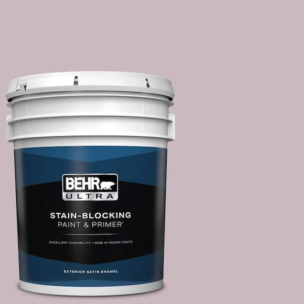 BEHR ULTRA 5 gal. #690E-3 Iris Pink Satin Enamel Exterior Paint & Primer