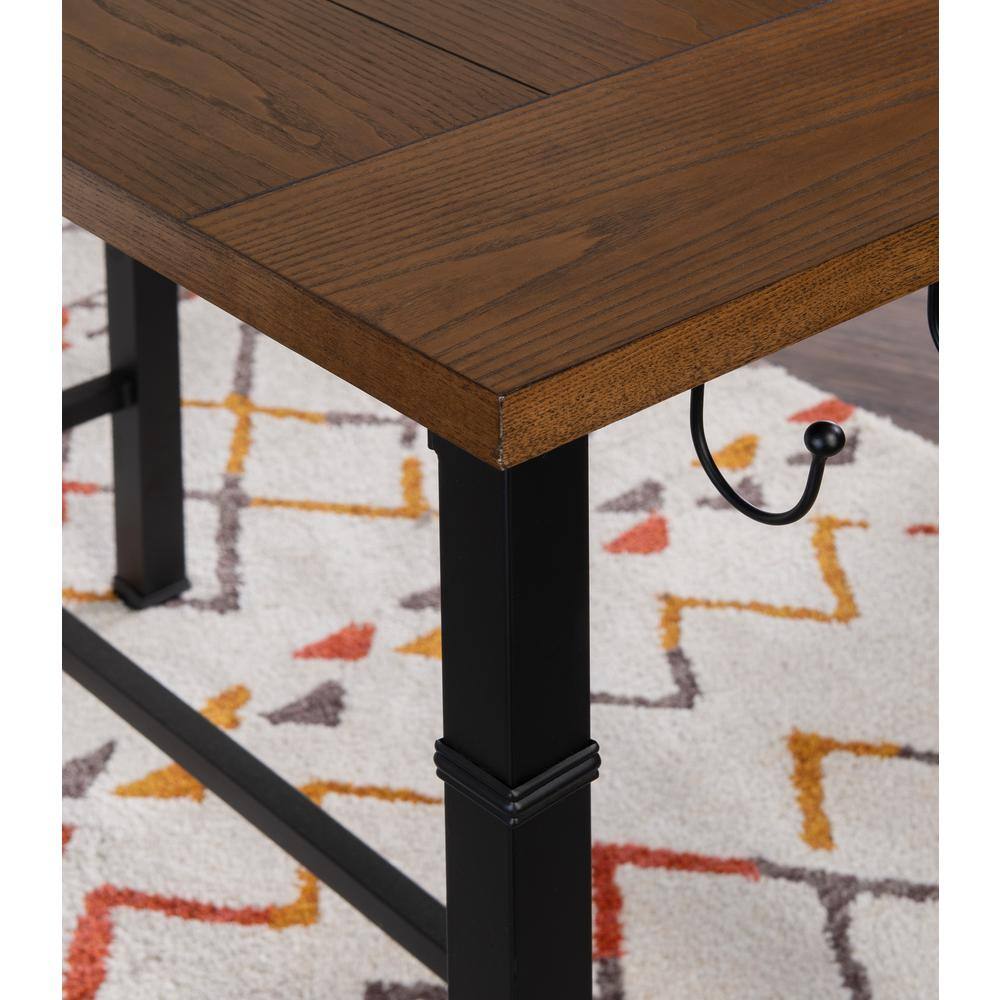 Austin 3-Piece Brown Faux Leather and Wood Pub Set