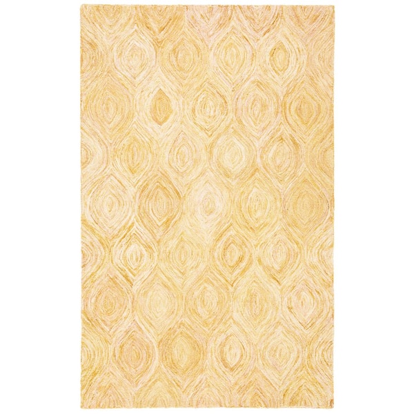 Ikat 5 ft. x 8 ft. Gold Abstract Area Rug