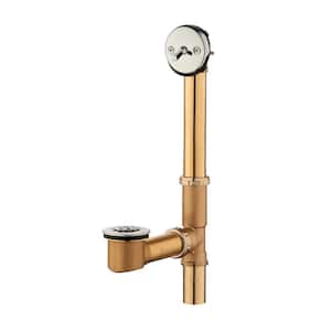 Trip Lever 1-1/2 in. 20-Gauge Brass Pipe Bath Waste and Overflow Drain in Chrome