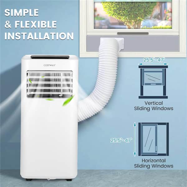 5,000 BTU Portable Air Conditioner Cools 250 Sq. Ft. with Dehumidifier, Fan Mode and Remote in White