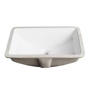 Ally 20.87 in. Undermount Bathroom Sink in White Vitreous China with Overflow Drain