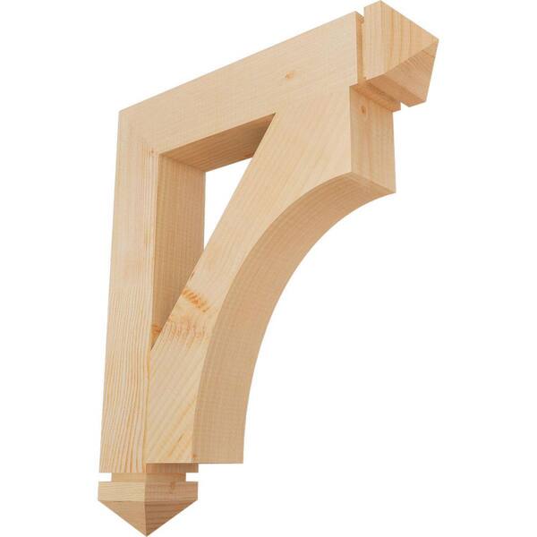 Ekena Millwork 3.5 in. x 26 in. x 22 in. Douglas Fir Westlake Arts and Crafts Smooth Bracket