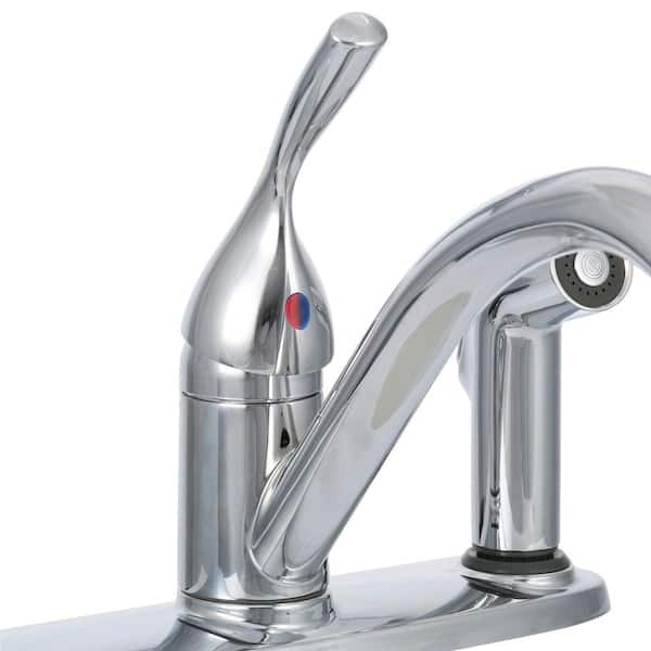 Delta Classic Single-Handle Standard Kitchen Faucet online with Side Sprayer In Stainle