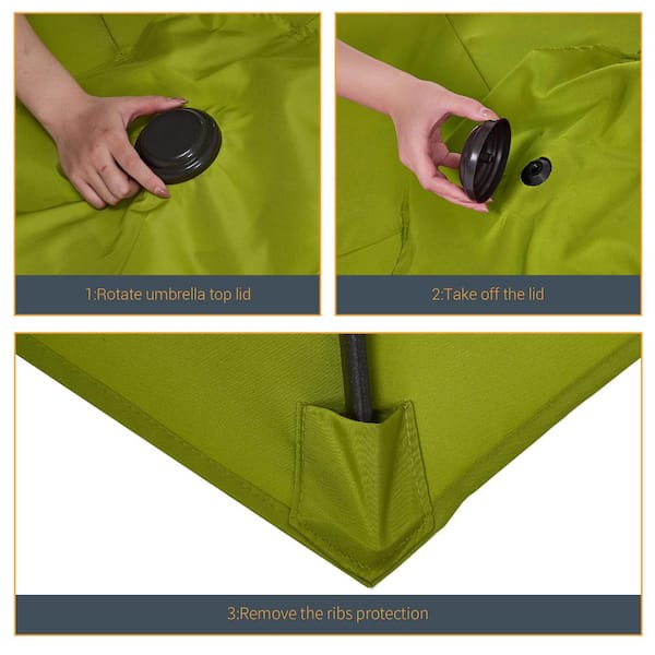 Sonkuki 7.5 ft. Patio Market Crank and Tilt Umbrellas, Table